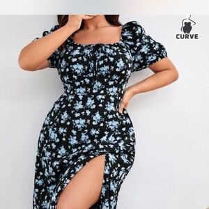 Black and Blue Floral Dress